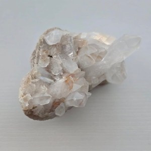 Close-up of a Natural Crystal Quartz Cluster showcasing clear quartz with natural textures and radiant clarity