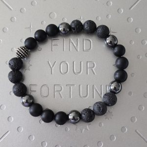 Lava, Hematite & Matt Black Onyx 8mm Bracelet