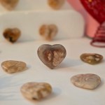 Close-up of the Flower Agate Crystal Heart