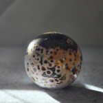 Celestial Waves of Love 8th Vein Ocean Jasper Sphere displayed in a serene setting