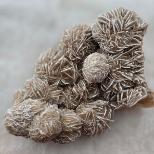 Close-up of a Desert Rose Rough Stone showcasing its unique, rose-like structure and warm earthy tones