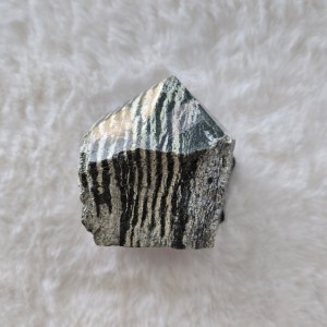 Ethically sourced Green Tiger Eye point with rich green hues and distinctive bands